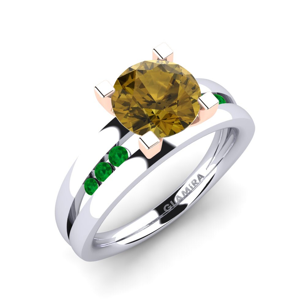 Brown Zircon Engagement Ring Bayamine 1.6 crt