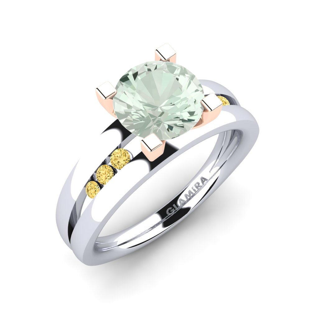 Bague de fiançailles Bayamine 1.6 crt Améthyste Verte