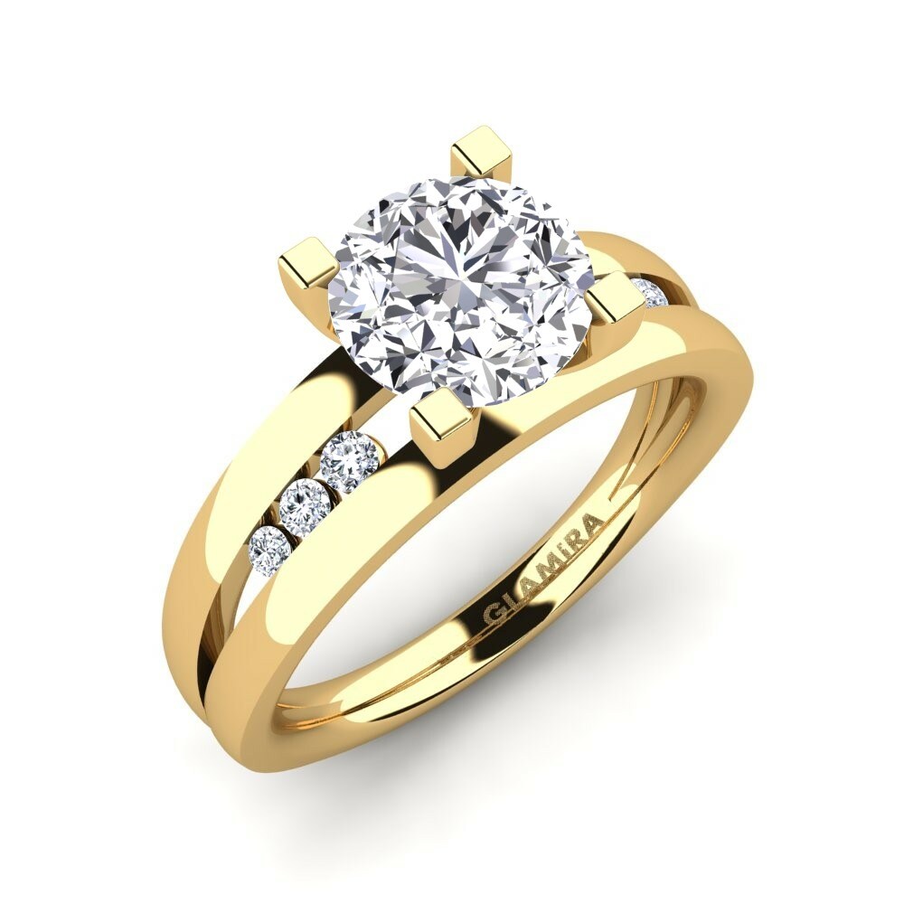18k Yellow Gold Engagement Ring Bayamine 1.6 crt