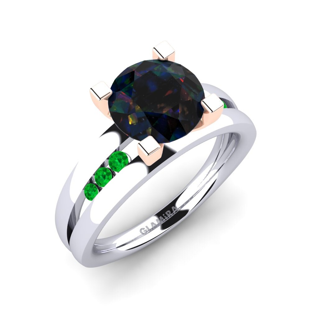 Black Opal Engagement Ring Bayamine 2.0 crt