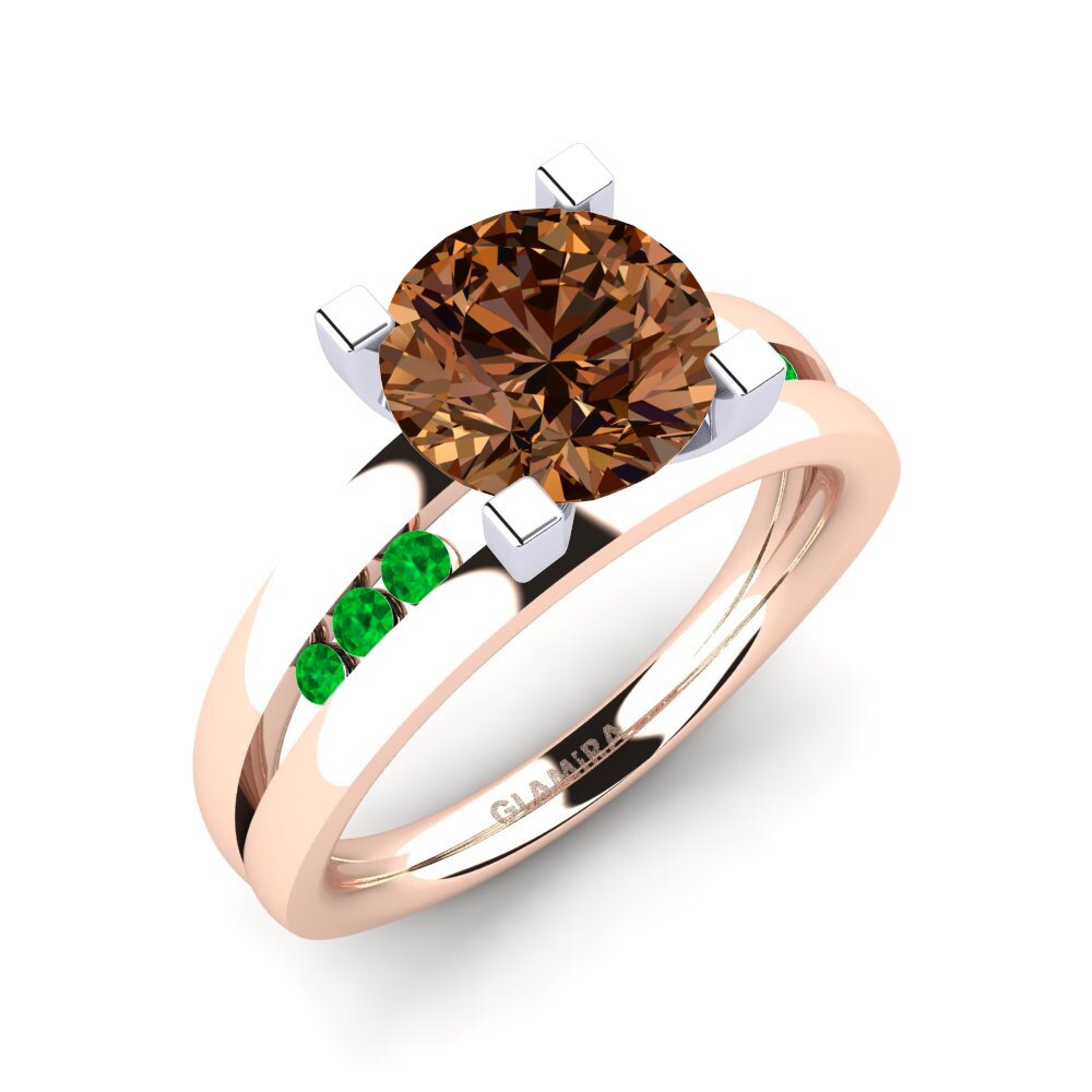14k Rose & White Gold Engagement Ring Bayamine 2.0 crt