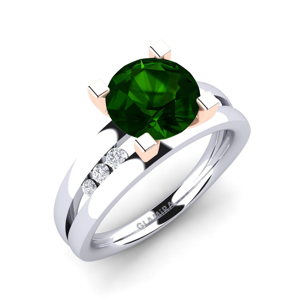 Green Tourmaline Engagement Ring Bayamine 2.0 crt