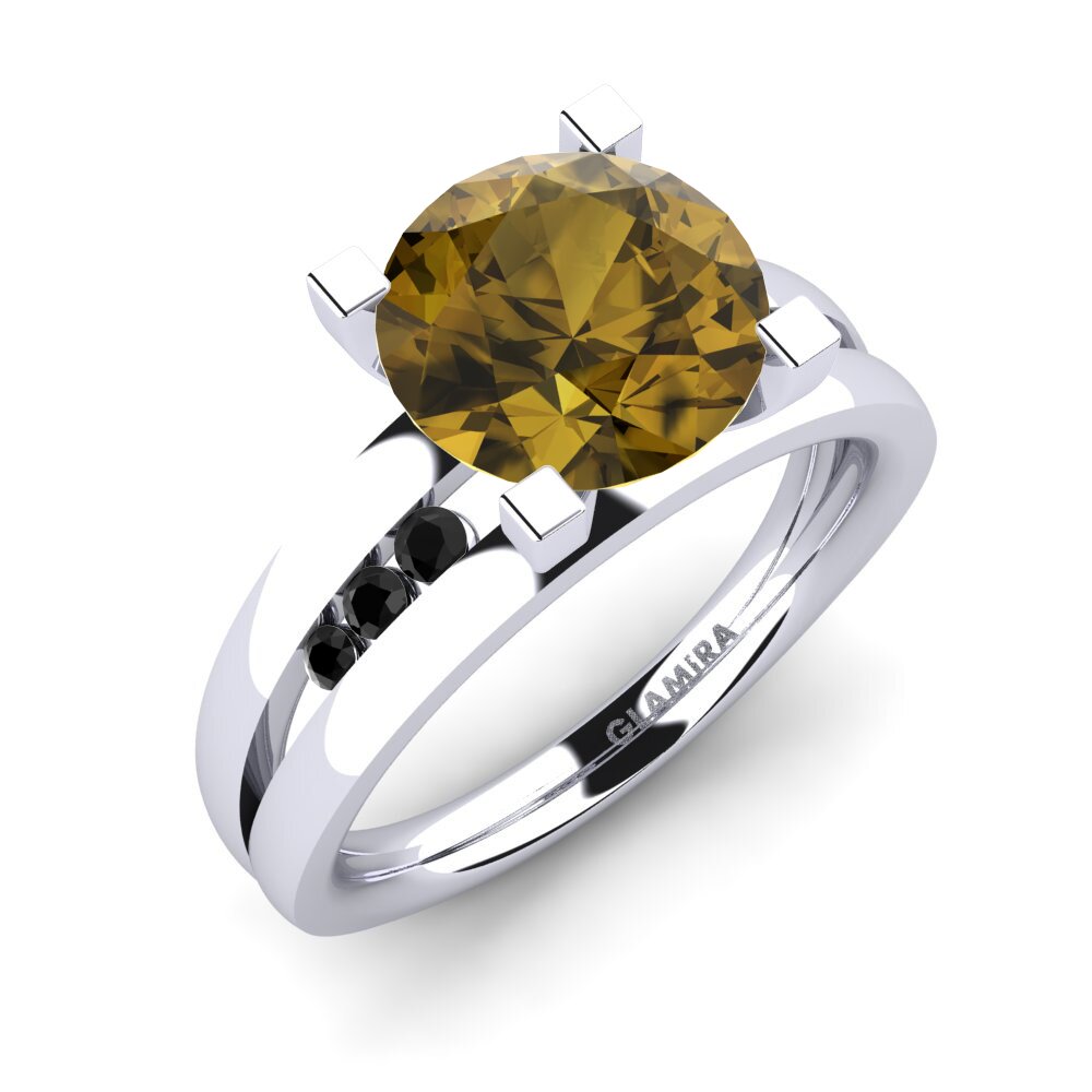 Circón Marrón Anillo de compromiso Bayamine 3.0 crt