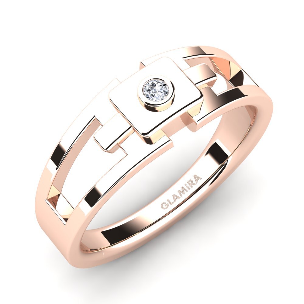 Oro Rosso 750 Diamante cresciuto in laboratorio Anello da uomo Beamard