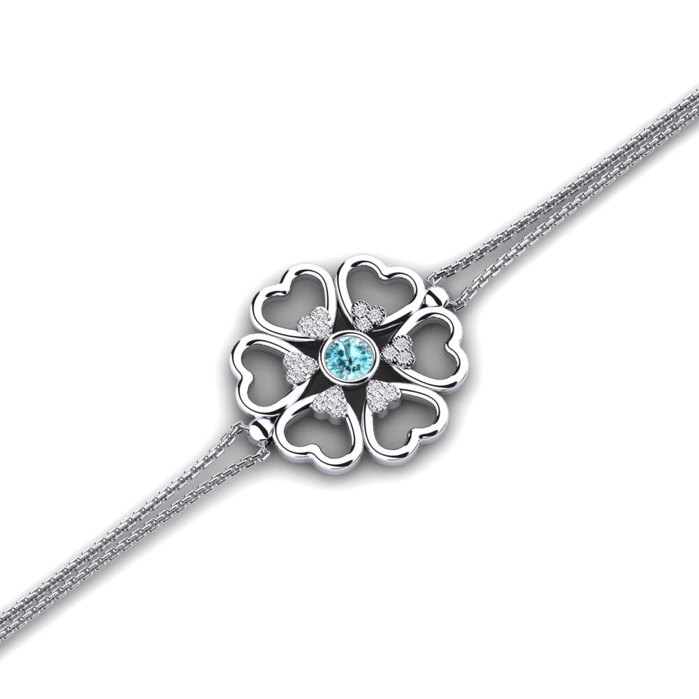 Blue Zircon Women's Bracelet Bean