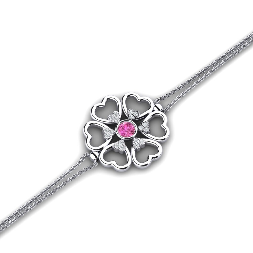 Pink Topaz Women's Bracelet Bean