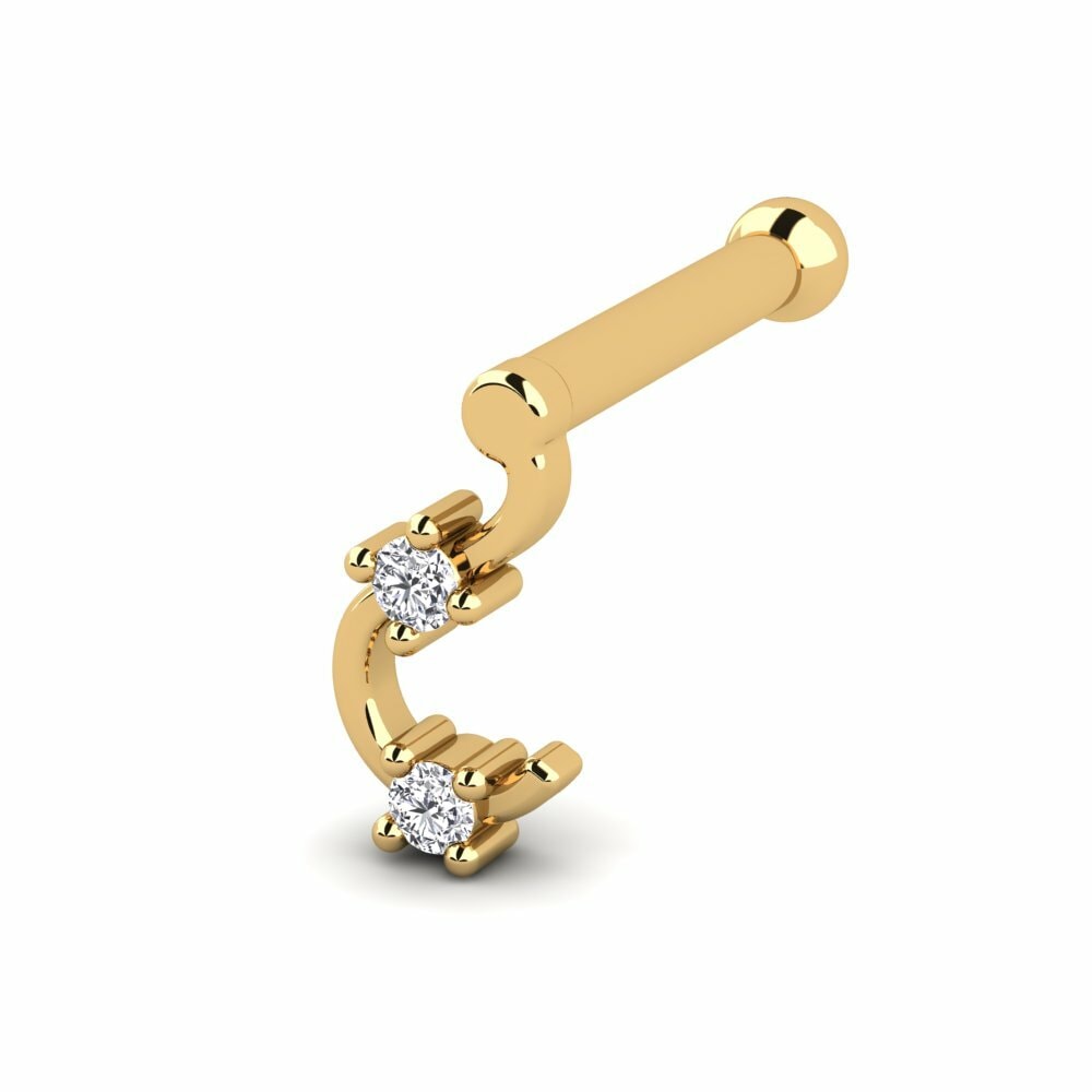9k Oro Amarillo Diamante cultivado en laboratorio Piercing Nariz Beard