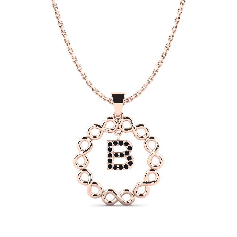 Rotgold 585 Schwarzer Onyx Damen anhänger Beatriz - B