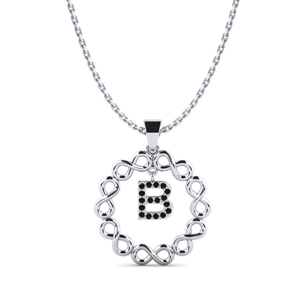 Weißgold 375 Schwarzer Onyx Damen anhänger Beatriz - B