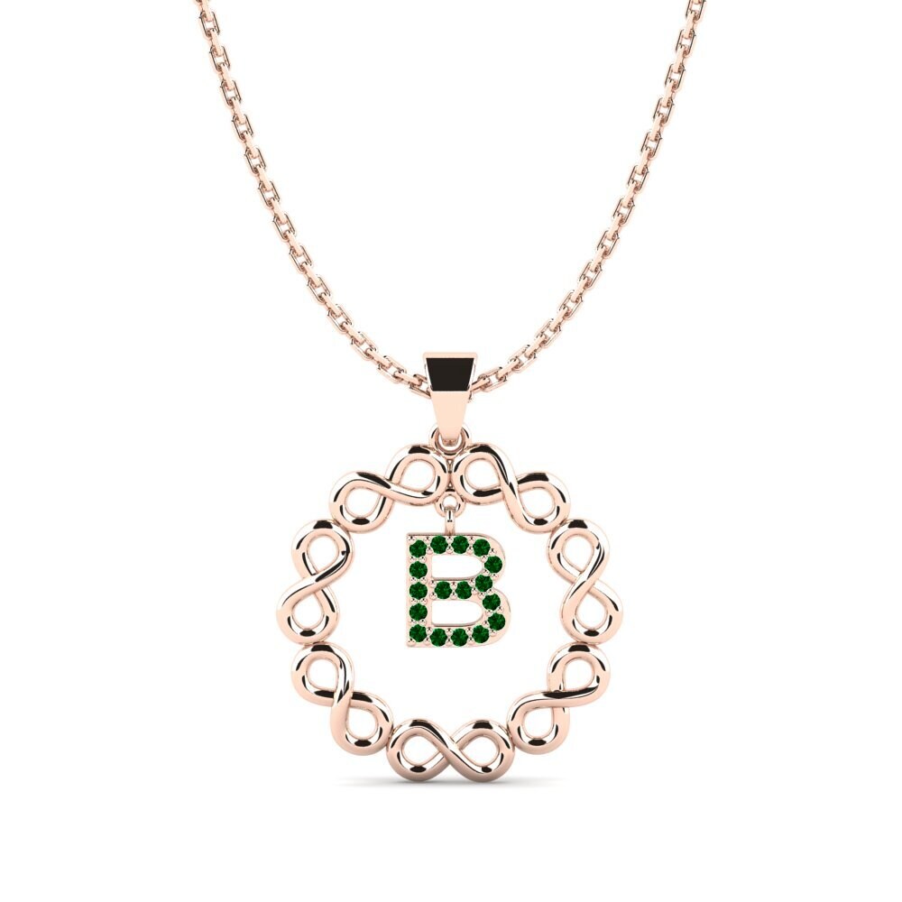 Rotgold 750 Grüner Zirkonia Damen anhänger Beatriz - B