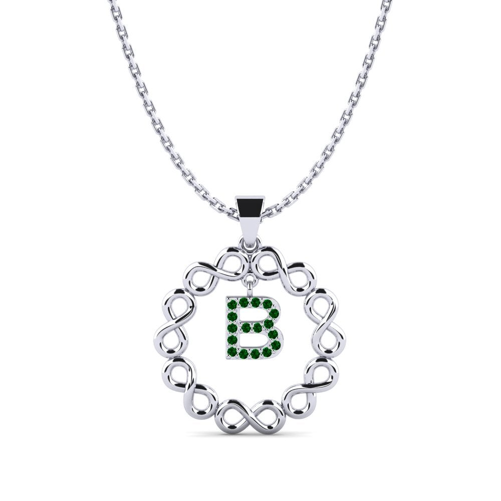 950 Palladium Grüner Zirkonia Damen anhänger Beatriz - B