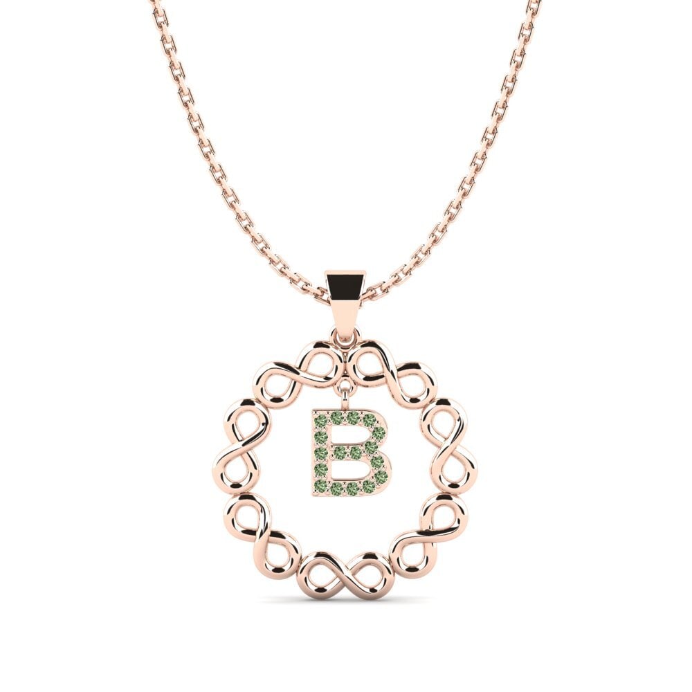 Rotgold 585 Grüner Diamant Damen anhänger Beatriz - B