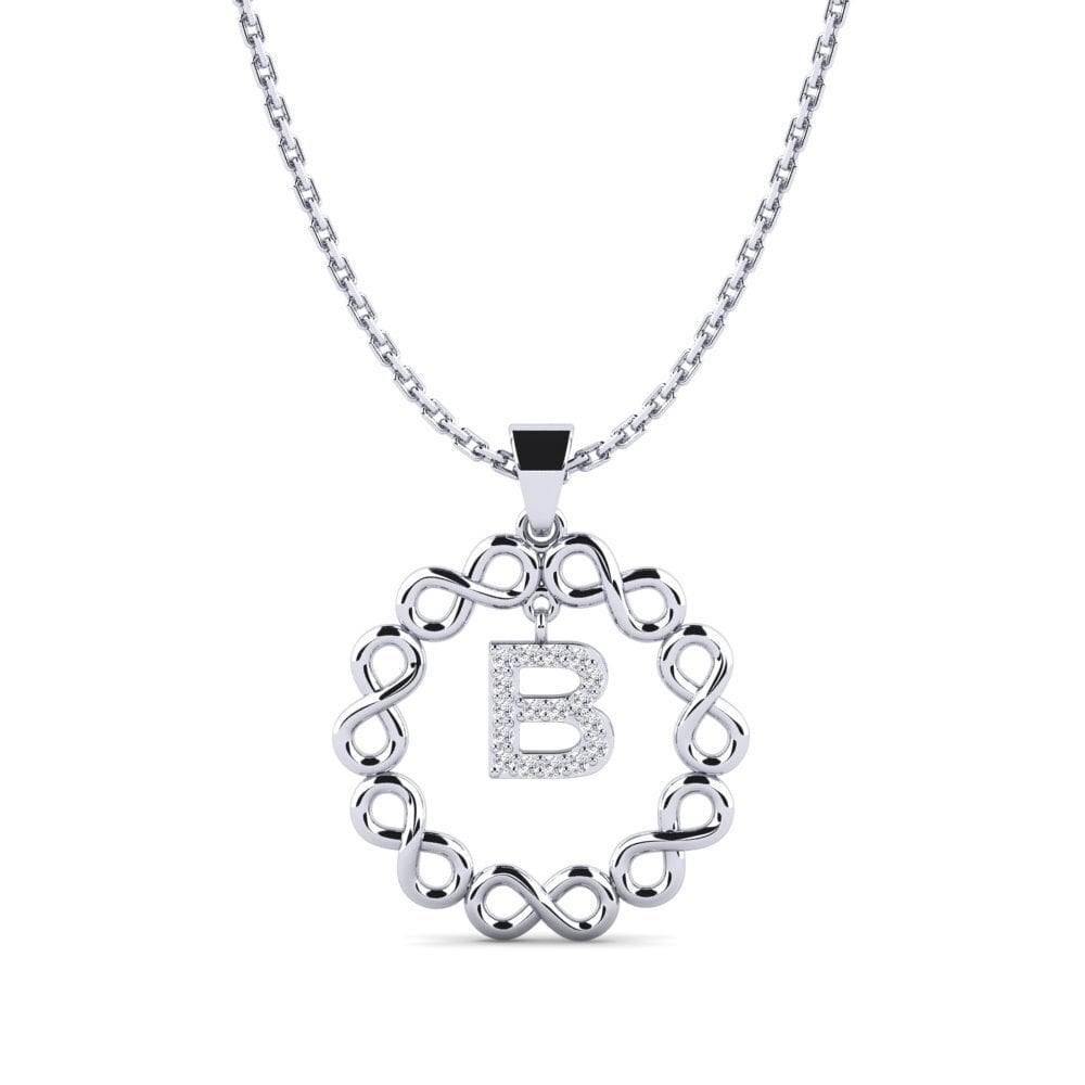 Weißgold 375 Labor-gezüchteter Diamant Damen anhänger Beatriz - B