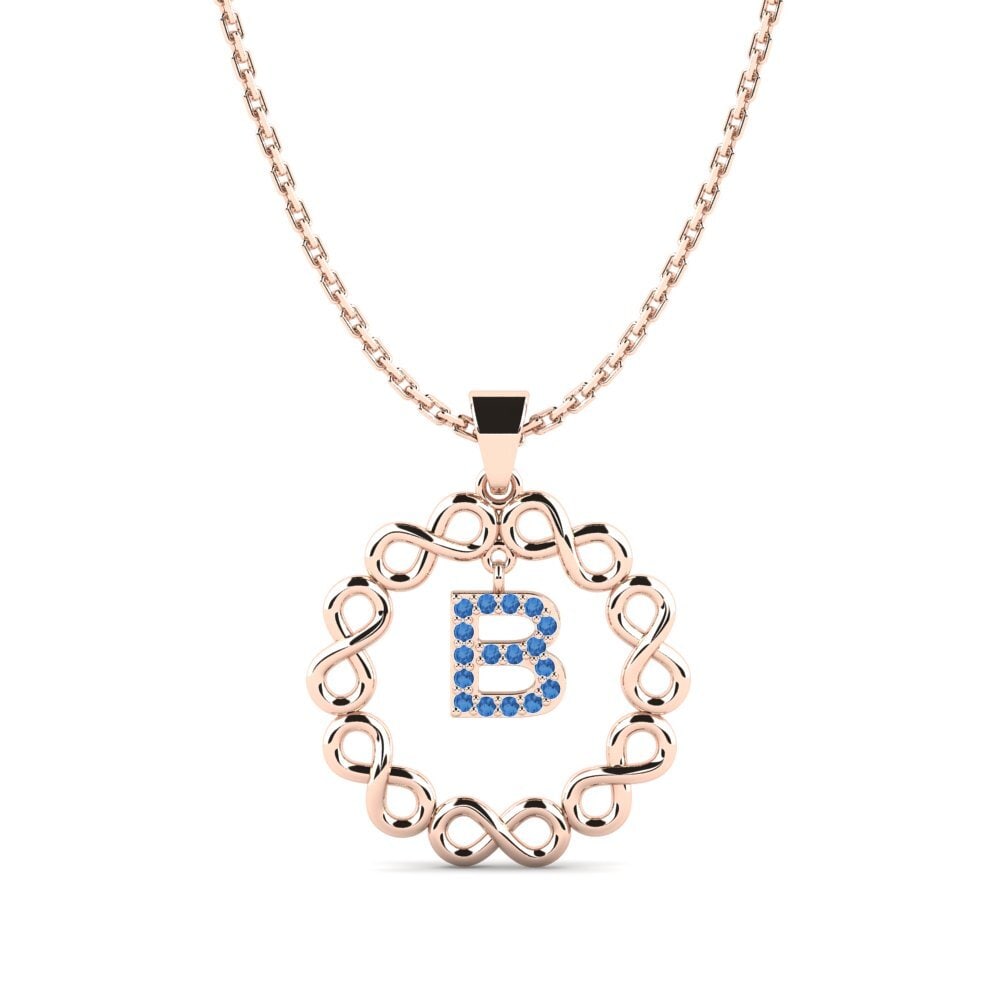 Rotgold 585 Dunkelblauer Zirkonia Damen anhänger Beatriz - B