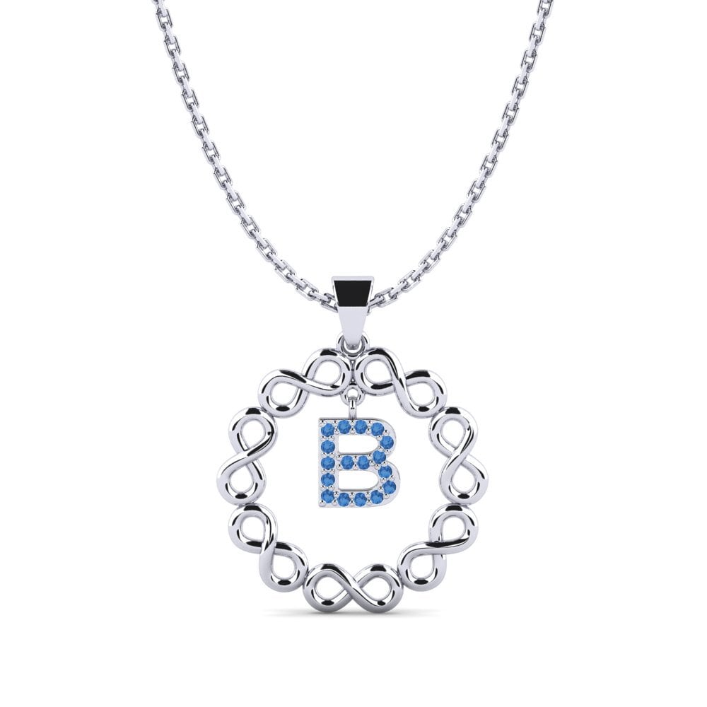 950 Palladium Dunkelblauer Zirkonia Damen anhänger Beatriz - B
