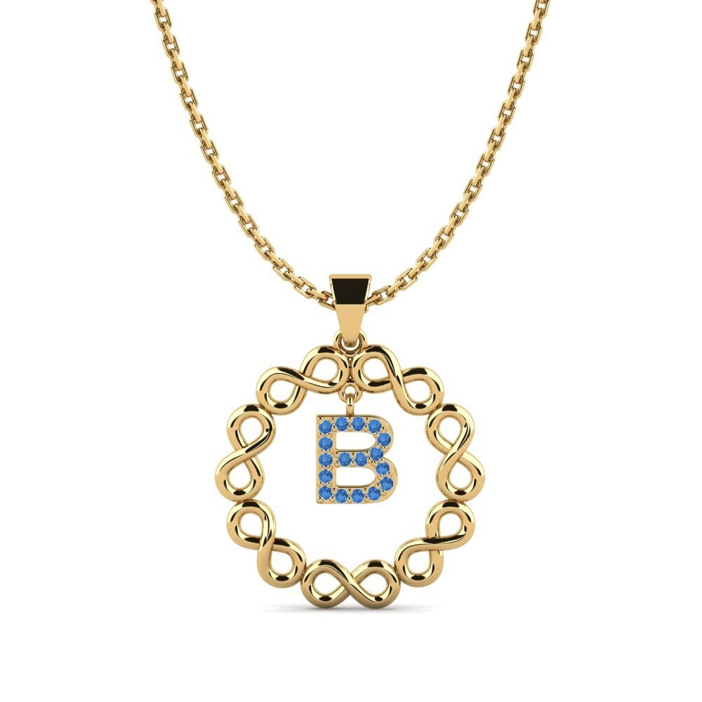 Dunkelblauer Zirkonia Damen anhänger Beatriz - B