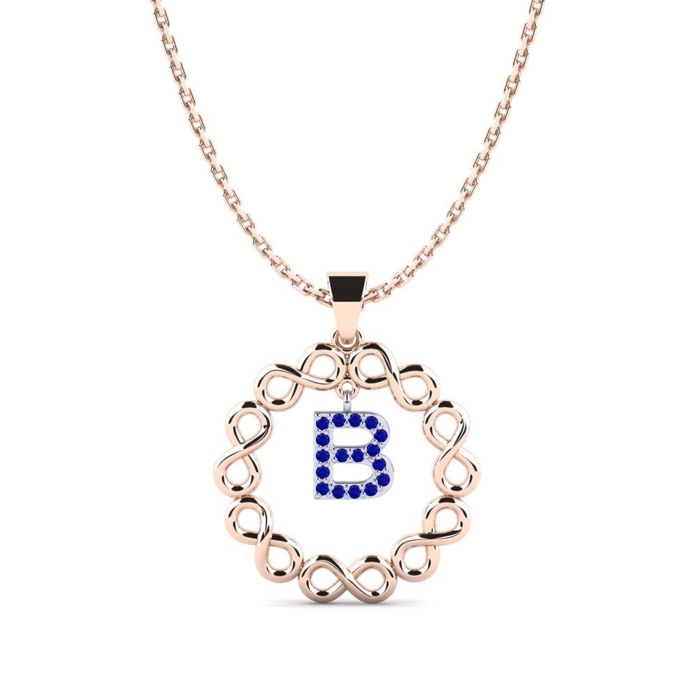 9k Oro Rosa & Blanco Zafiro Colgante de Mujer Beatriz - B