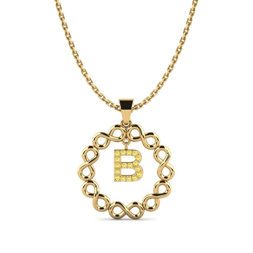 Gelbgold 585 Gelber Saphir Damen anhänger Beatriz - B