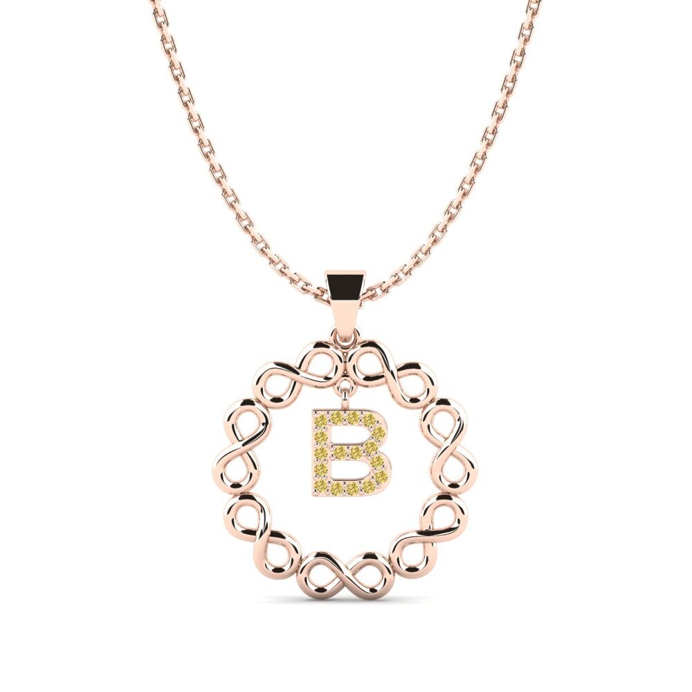 Rotgold 585 Gelber Diamant Damen anhänger Beatriz - B