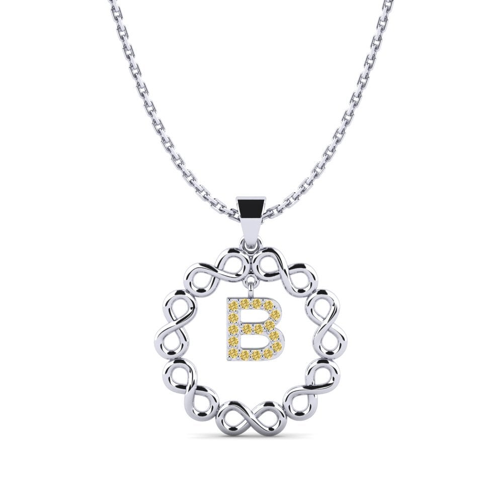 Weißgold 585 Gelber Diamant Damen anhänger Beatriz - B