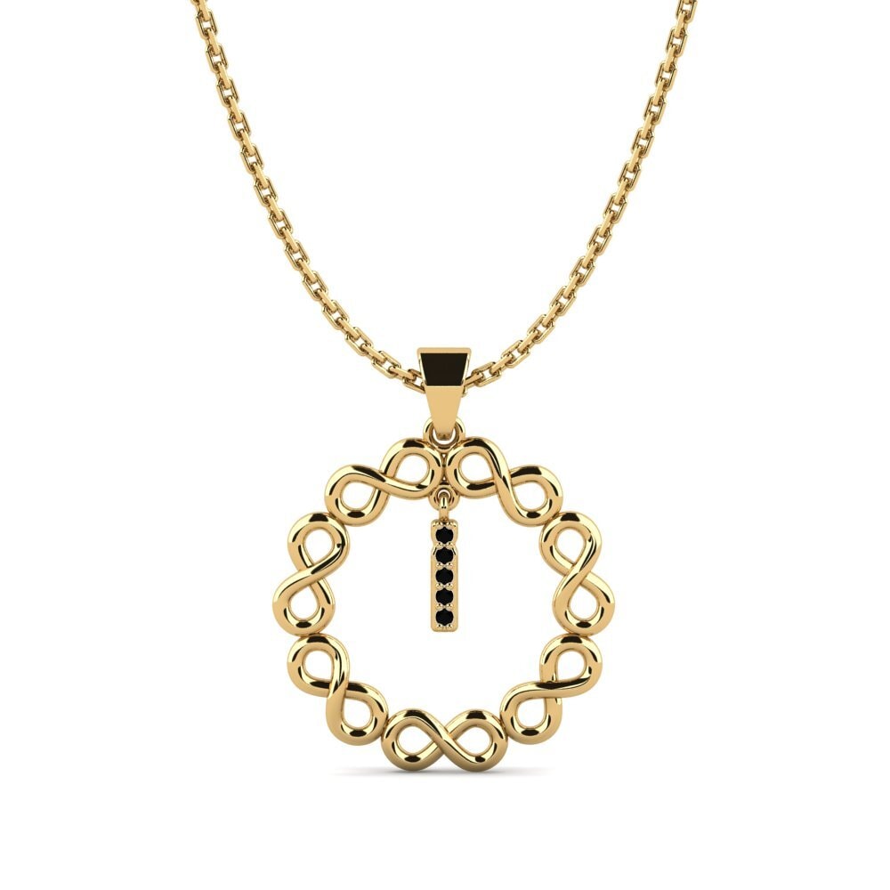 Gelbgold 585 Schwarzer Saphir Damen anhänger Beatriz - I