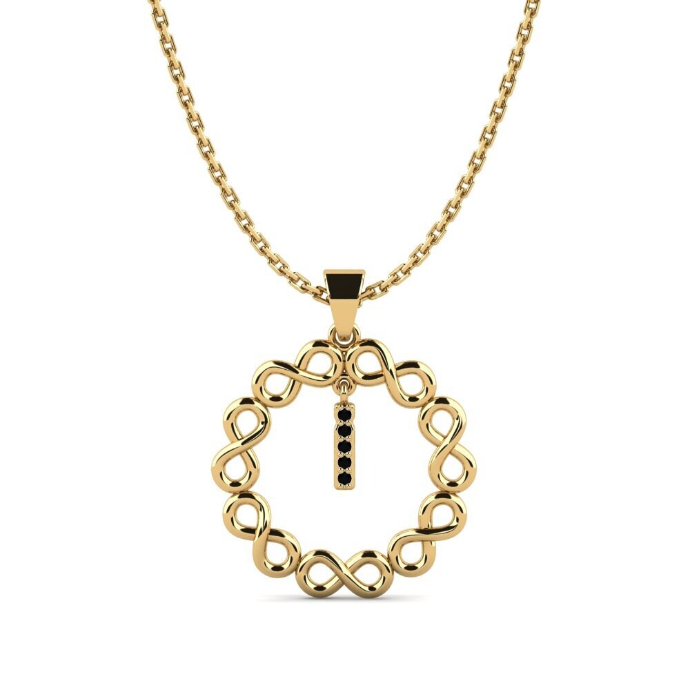 Gelbgold 750 Schwarzer Diamant Damen anhänger Beatriz - I