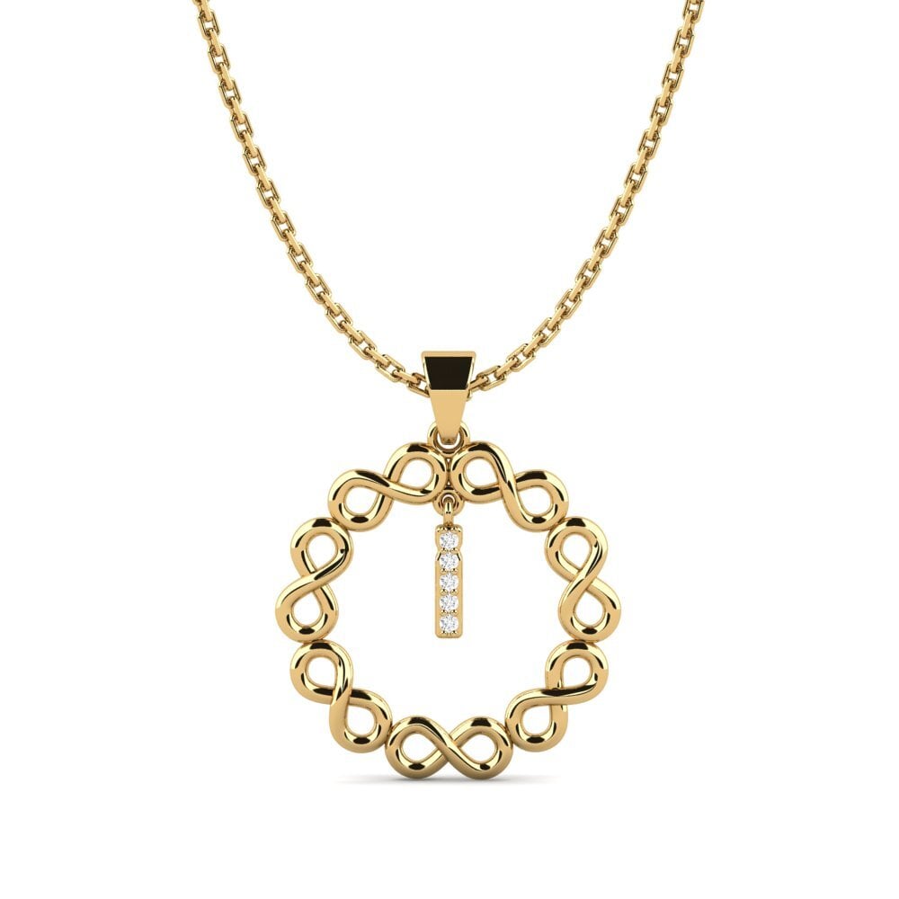 Gelbgold 750 Weißer Saphir Damen anhänger Beatriz - I