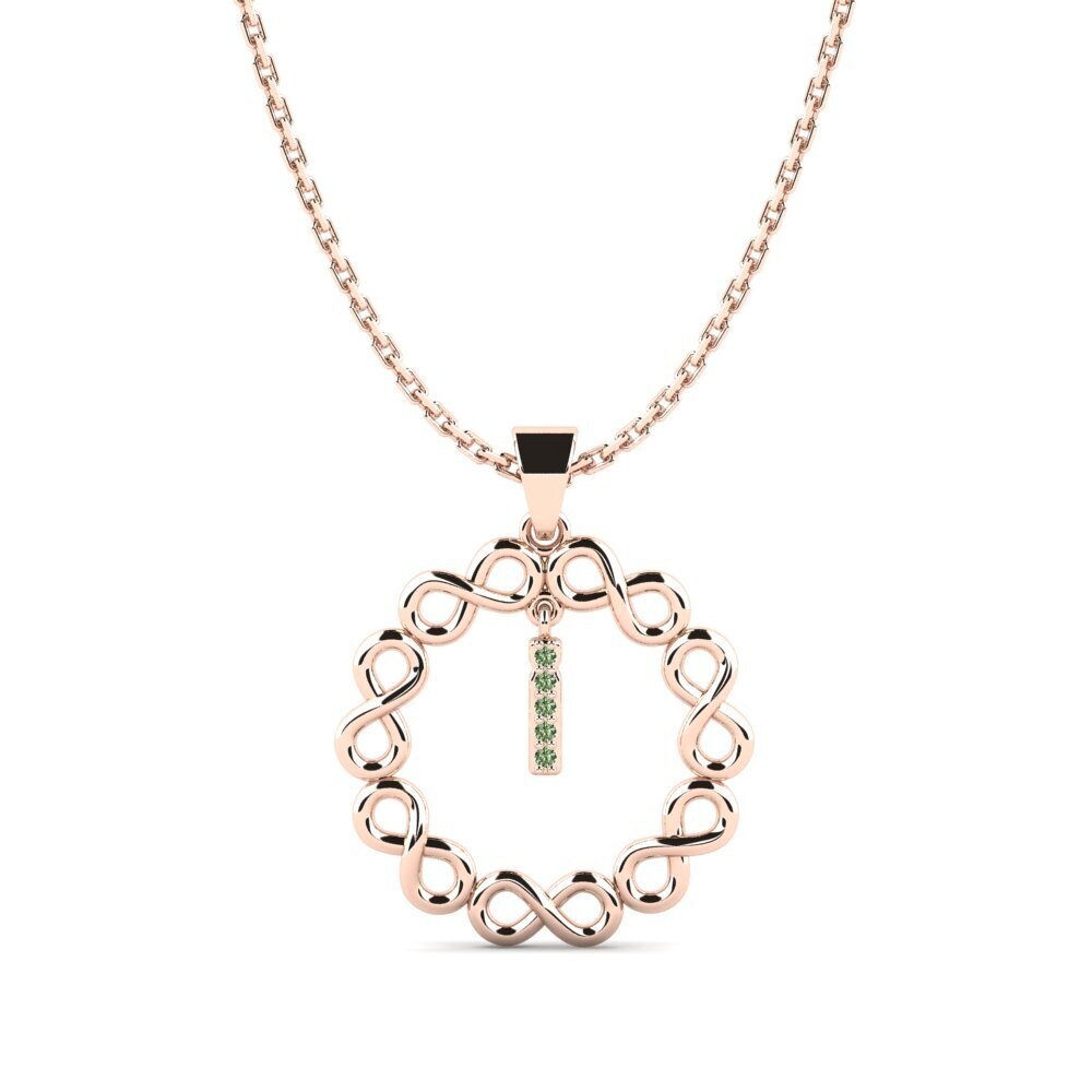 Rotgold 585 Grüner Diamant Damen anhänger Beatriz - I