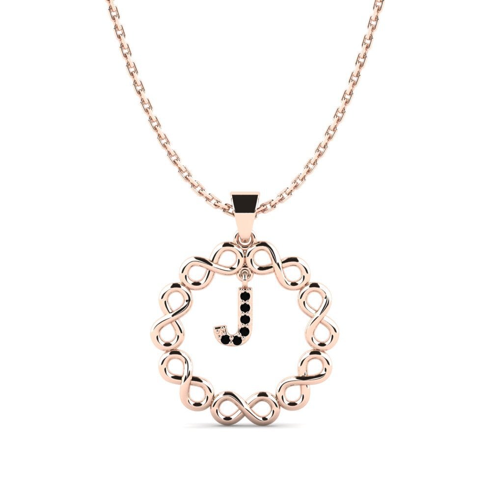 Rotgold 585 Schwarzer Diamant Damen anhänger Beatriz - J