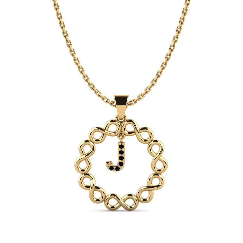 Gelbgold 750 Schwarzer Diamant Damen anhänger Beatriz - J