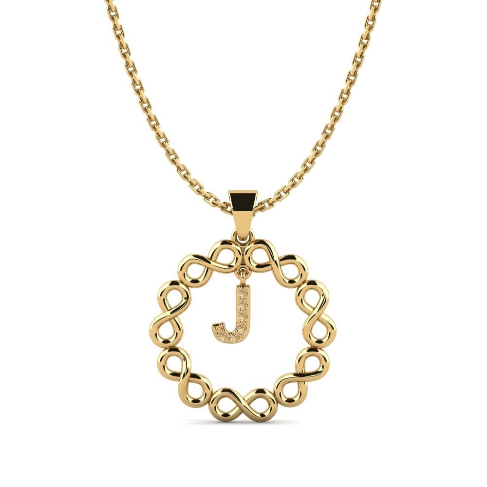 Gelbgold 585 Brauner Diamant Damen anhänger Beatriz - J