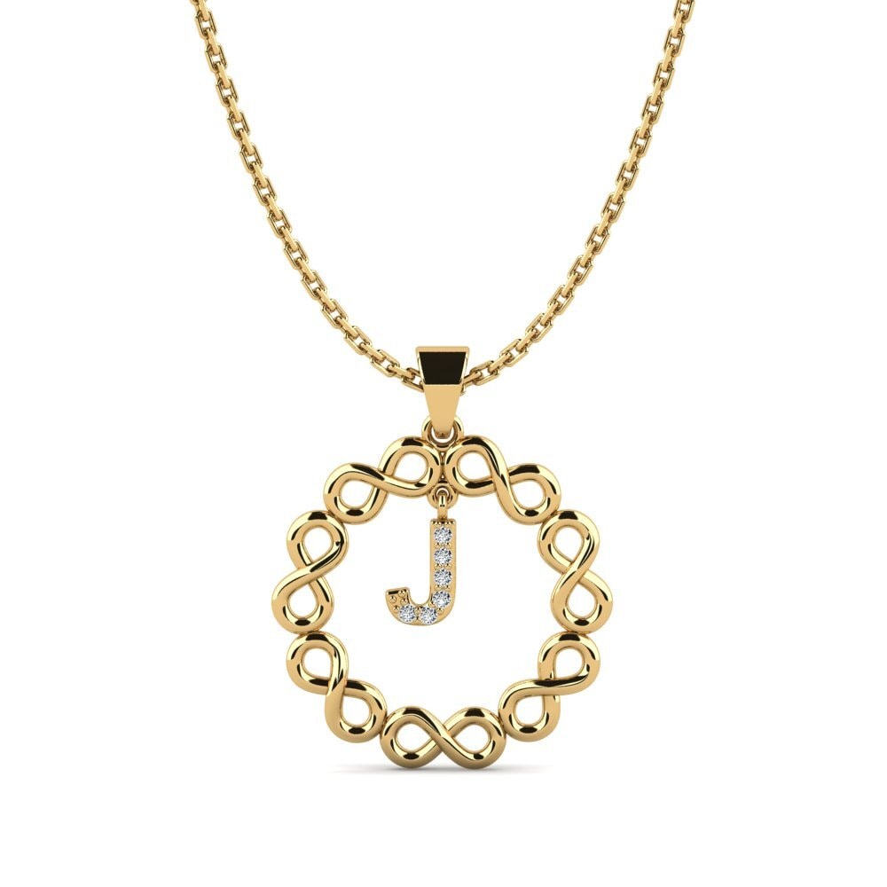 Gelbgold 750 Zirkonia Damen anhänger Beatriz - J
