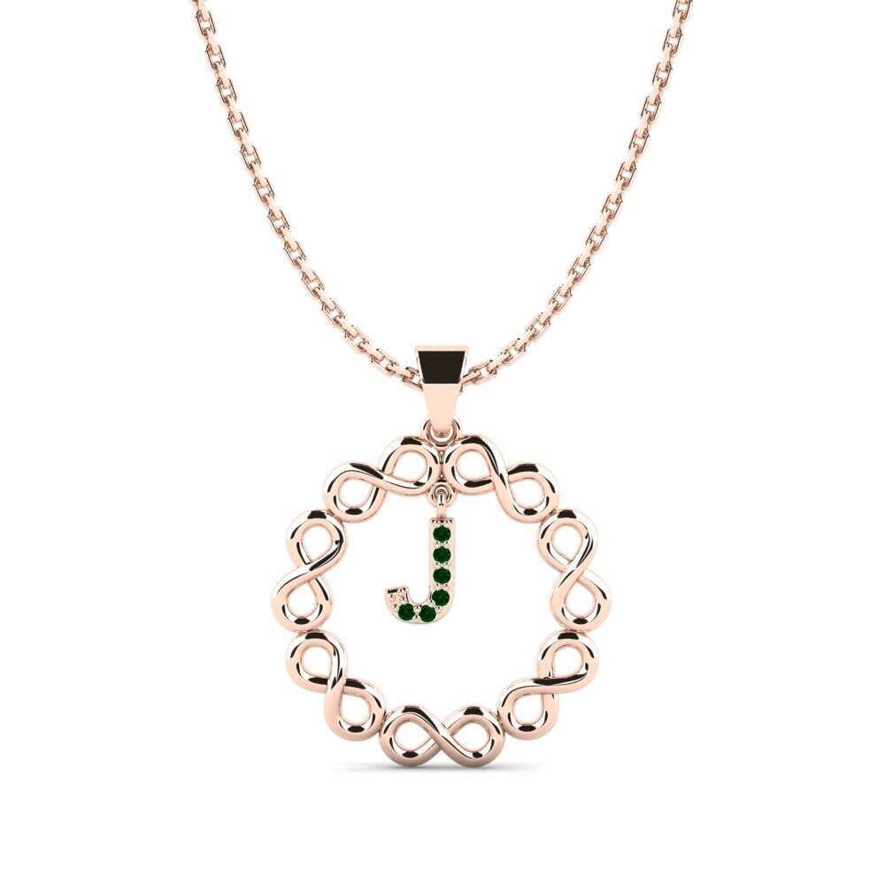 Rotgold 750 Grüner Zirkonia Damen anhänger Beatriz - J