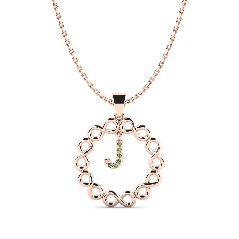 Rotgold 585 Grüner Diamant Damen anhänger Beatriz - J