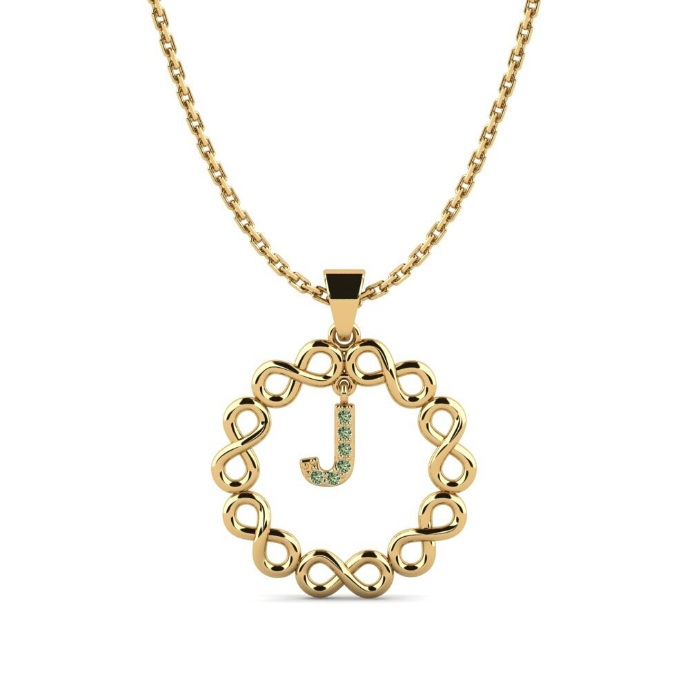 Gelbgold 585 Grüner Diamant Damen anhänger Beatriz - J