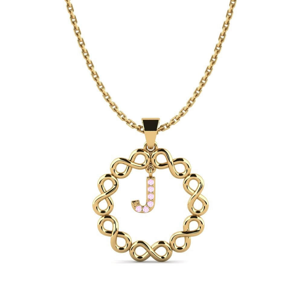 Gelbgold 750 Rosa Saphir Damen anhänger Beatriz - J