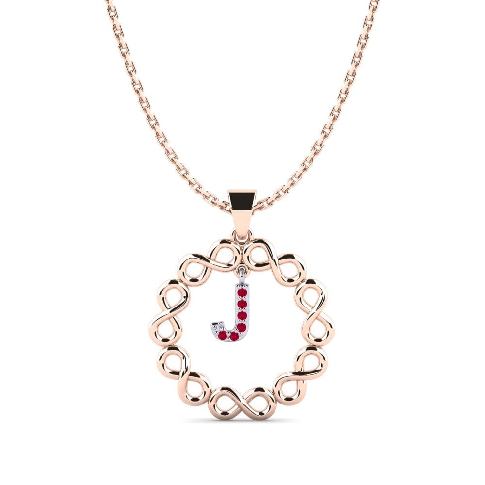 9ct Rose & White Gold Ruby Women's Pendant Beatriz - J