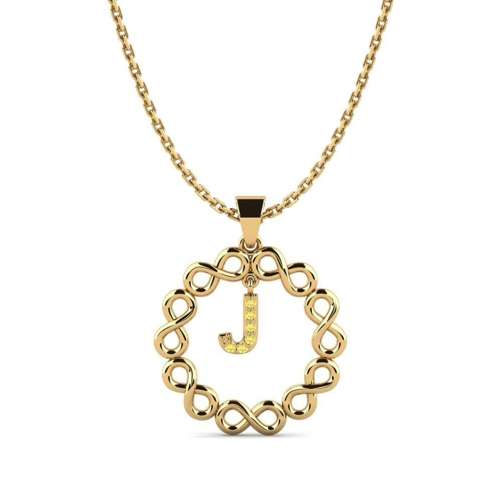 Gelbgold 585 Gelber Saphir Damen anhänger Beatriz - J