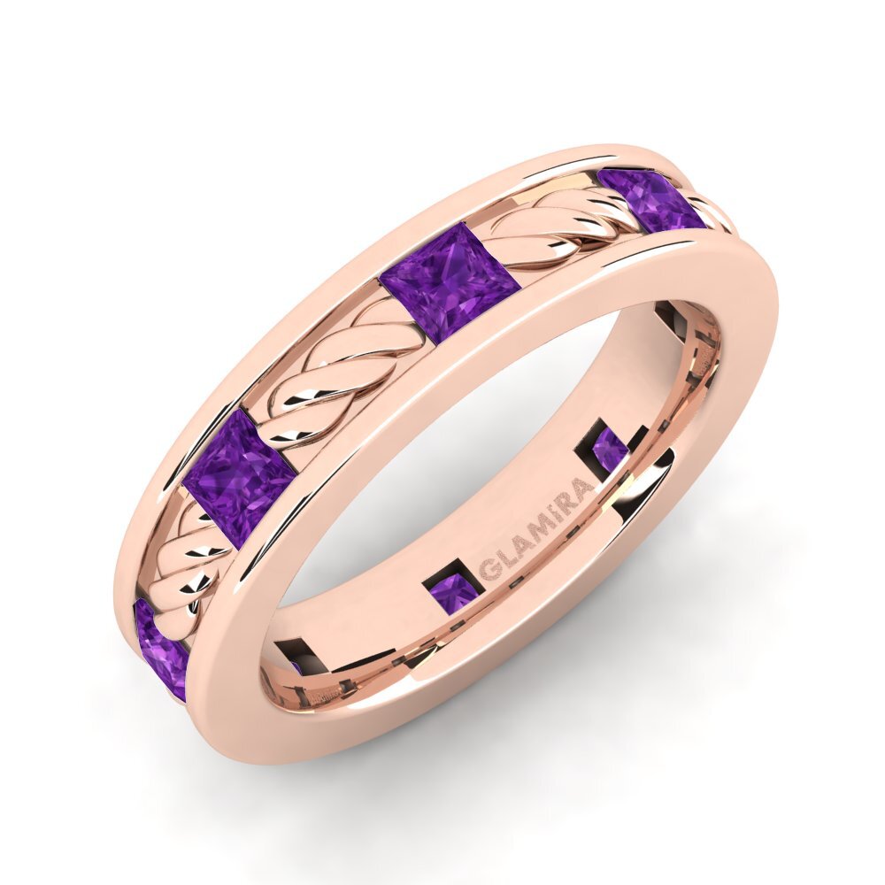 Oro Rosso 585 Ametista Anello da uomo Beau