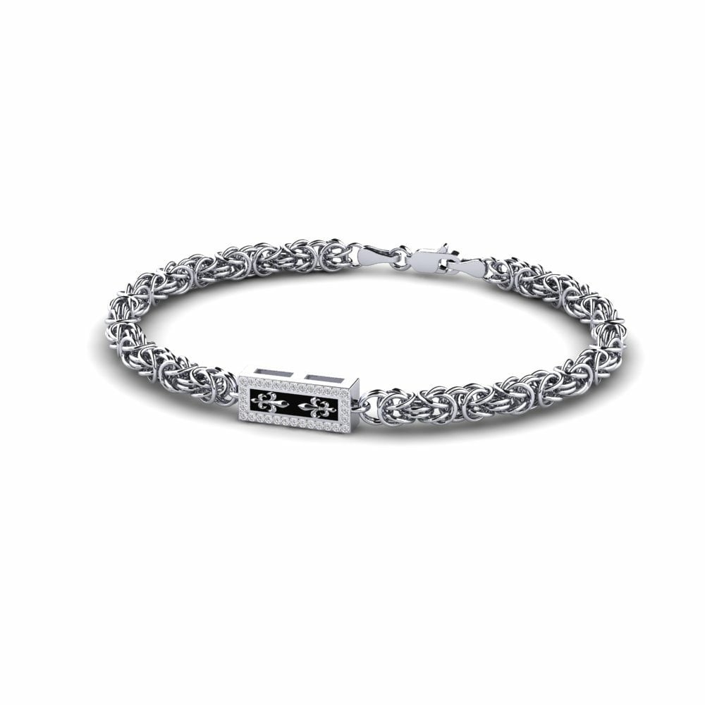 14ct White Gold Diamond Men's Bracelet Beautifly