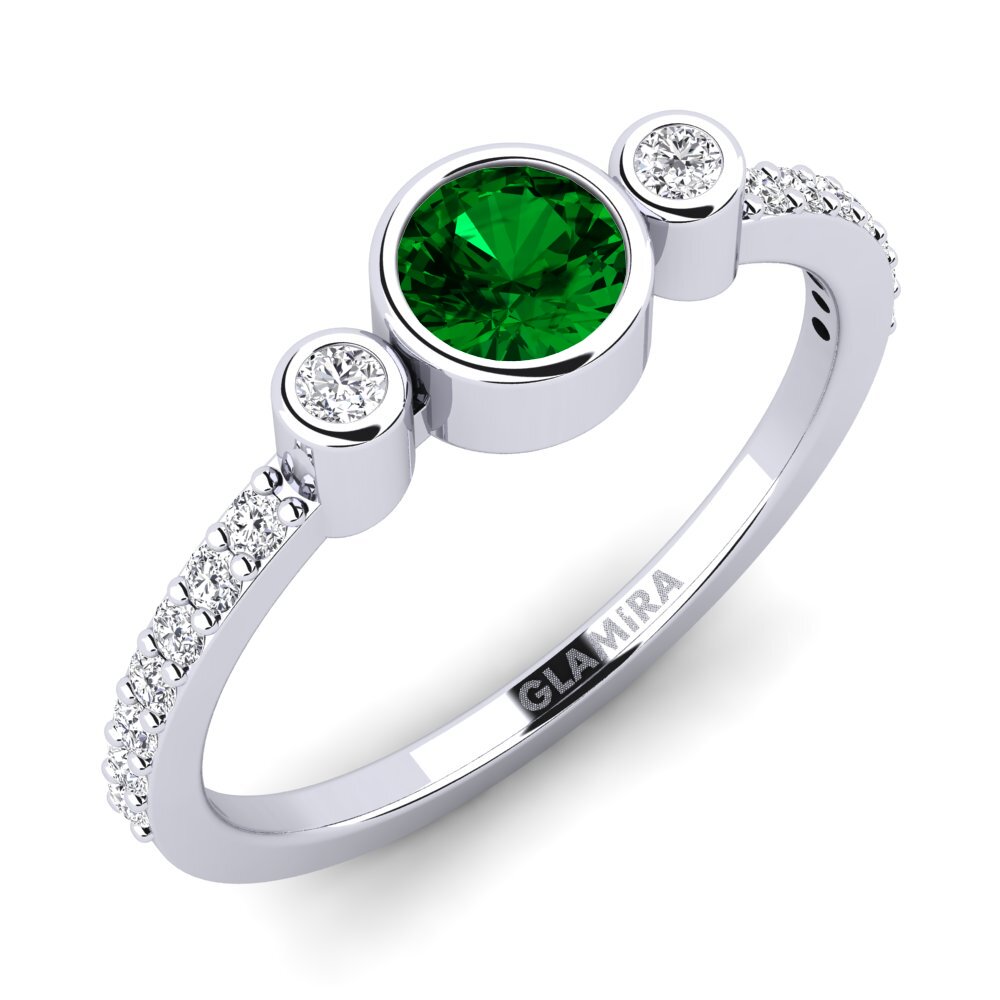 Green Zirconia Engagement Ring Bece