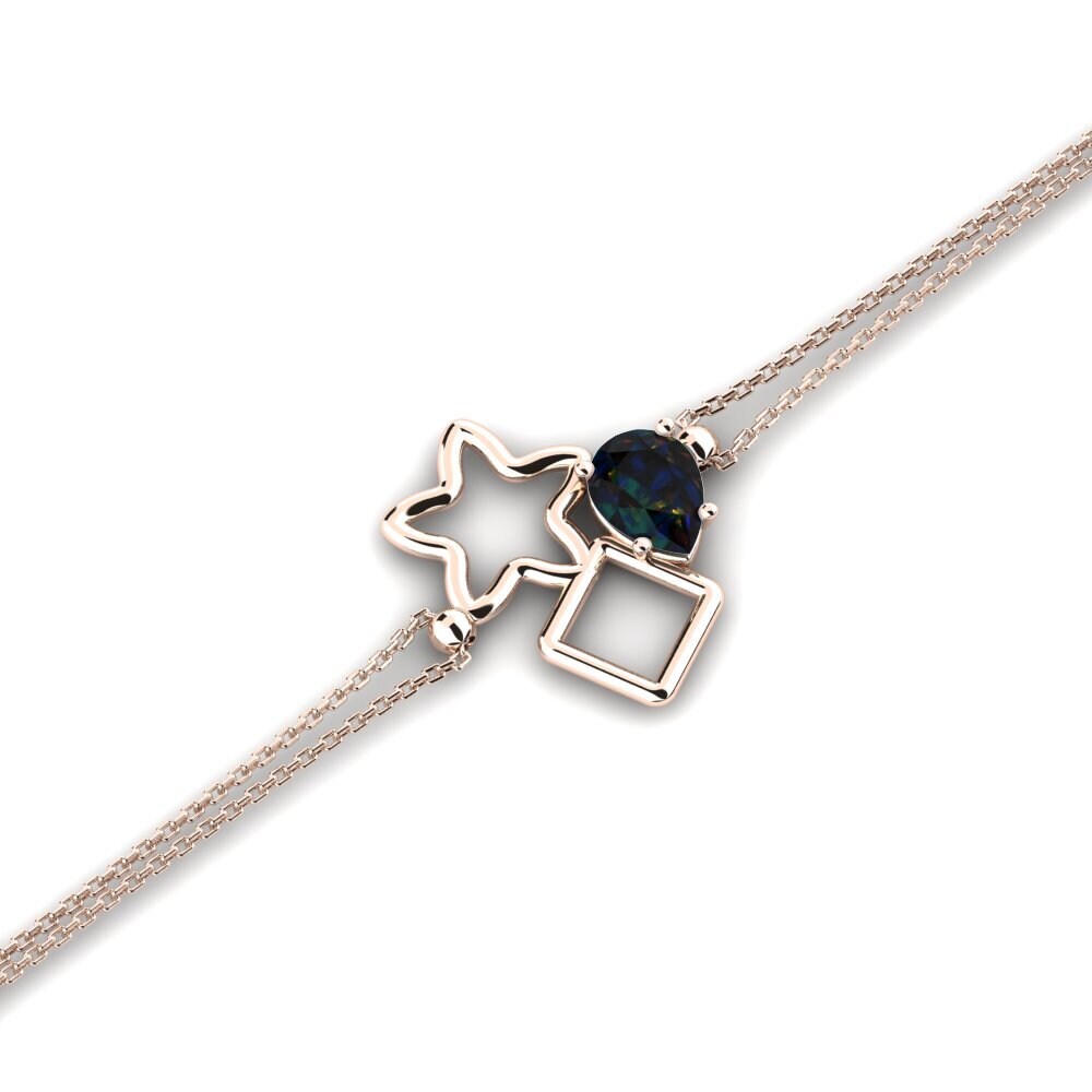 9ct Rose Gold Black Opal Women's Bracelet Beckmann