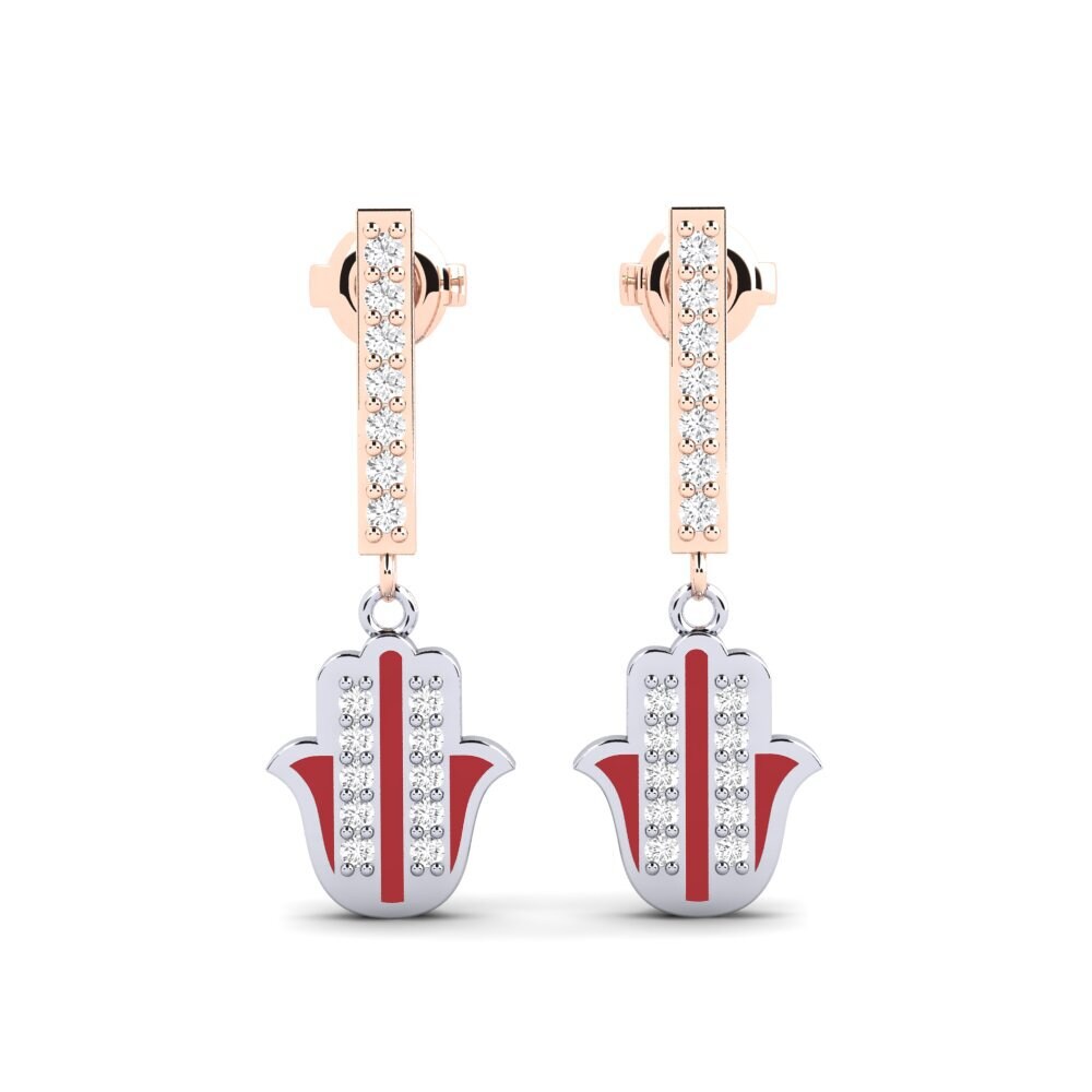 18ct Rose / White Gold Women's Earring Bedroeft