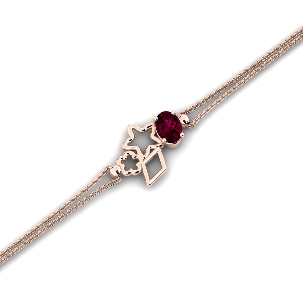 Ovalado Granate Rodolita Pulsera Befool