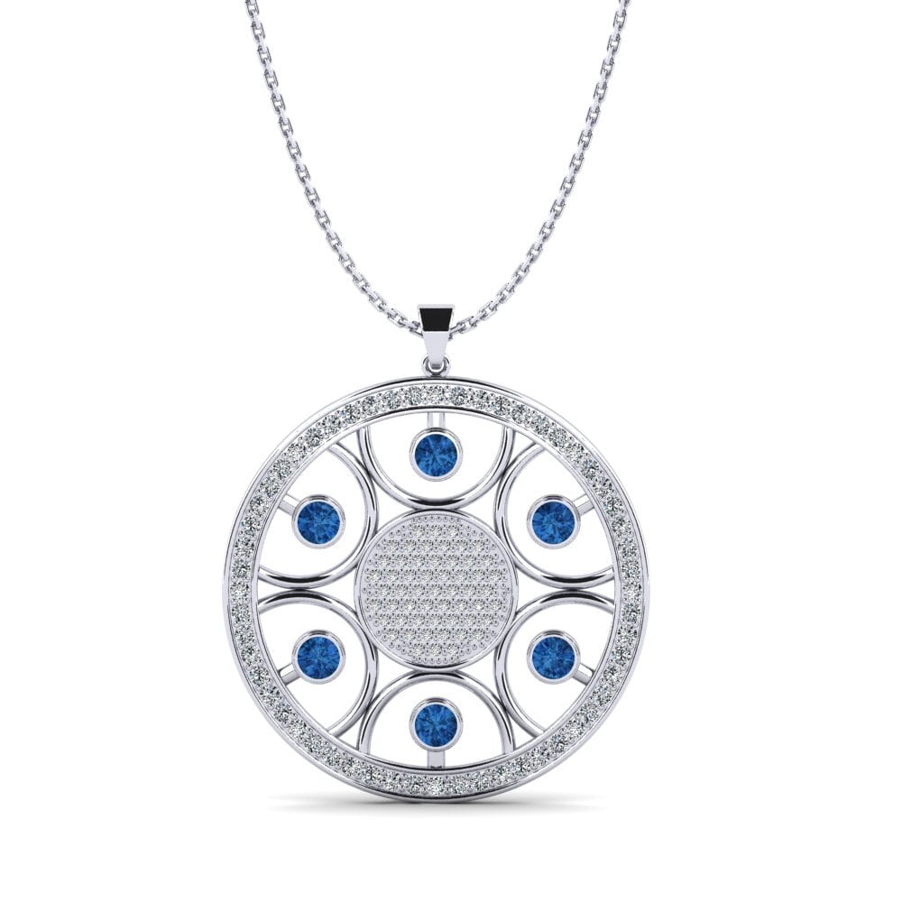 Circonita Azul Oscuro Colgante de Mujer Begum