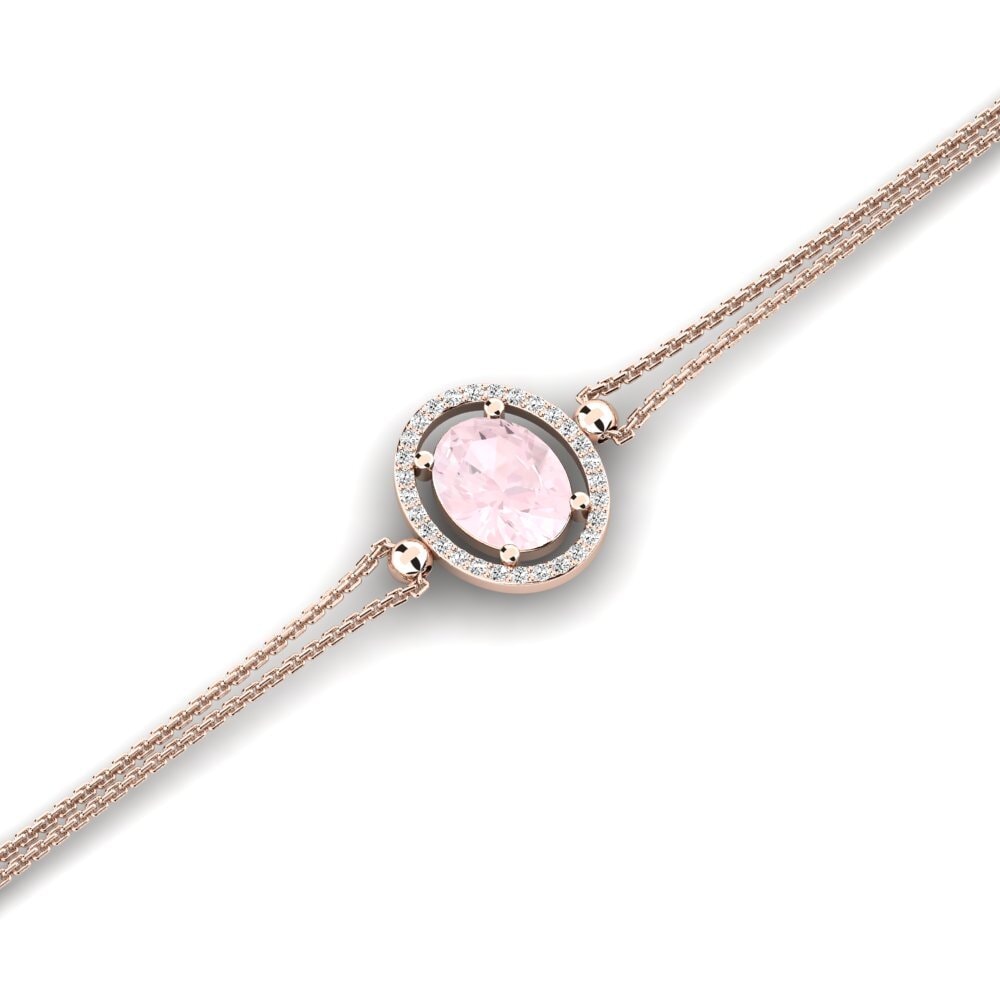 9ct Rose Gold Rose Quartz Women's Bracelet Begusta
