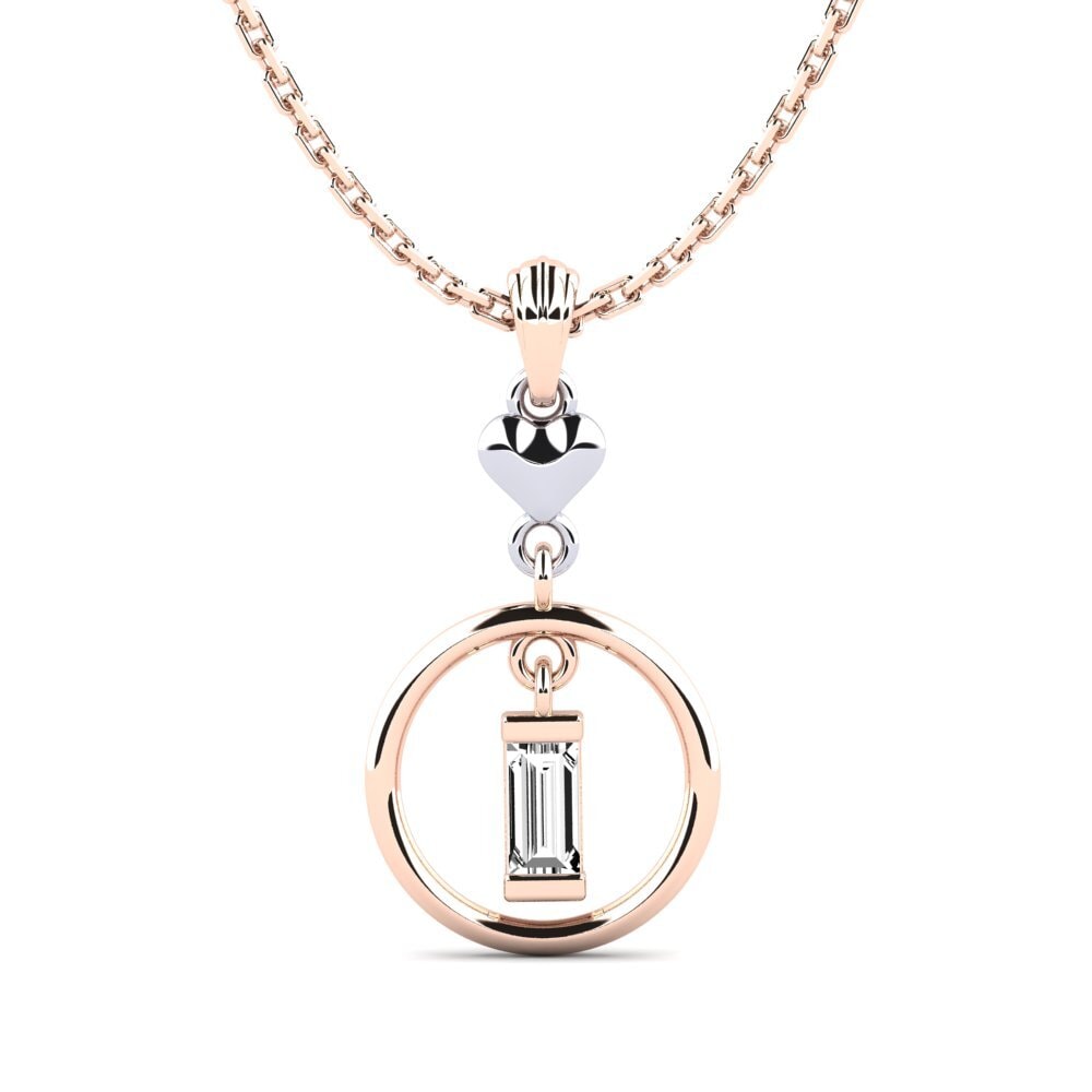 18k Oro Rosa & Blanco Moissanita Colgante de Mujer Begyrs