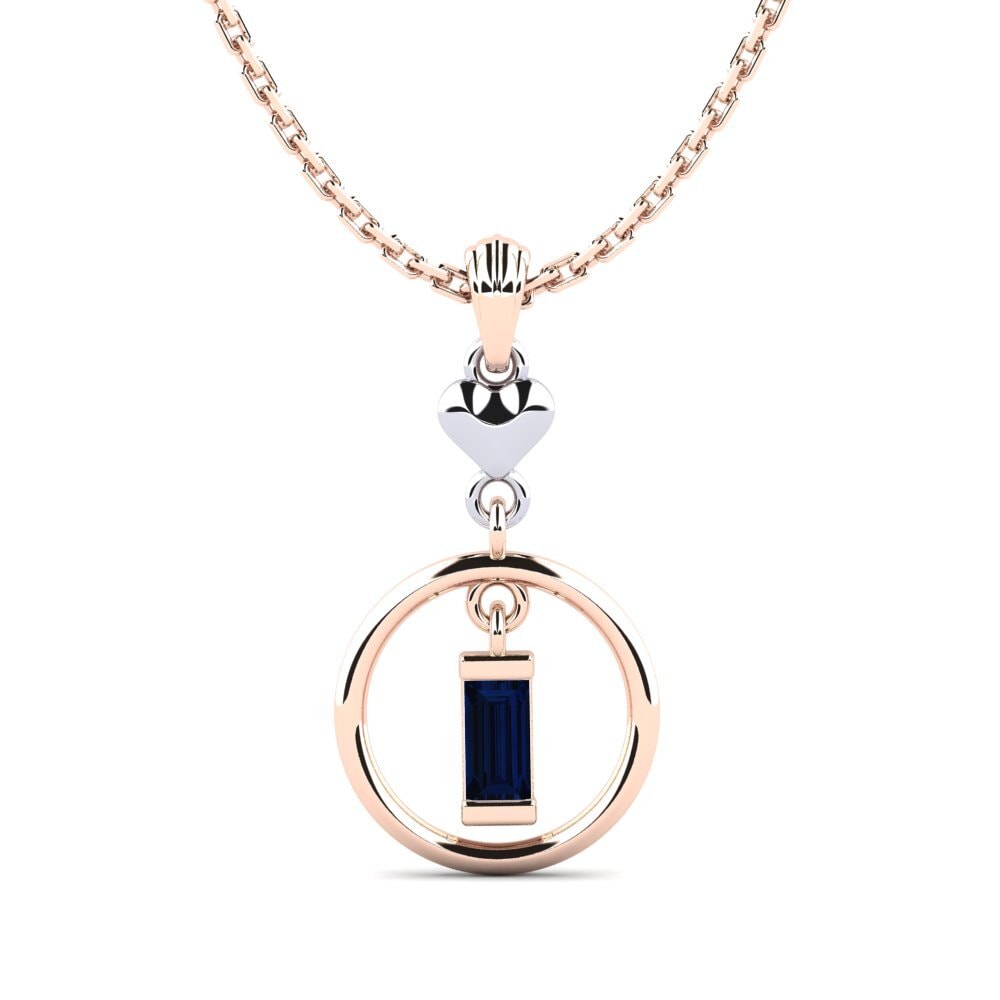 9k Oro Rosa & Blanco Zafiro Colgante de Mujer Begyrs