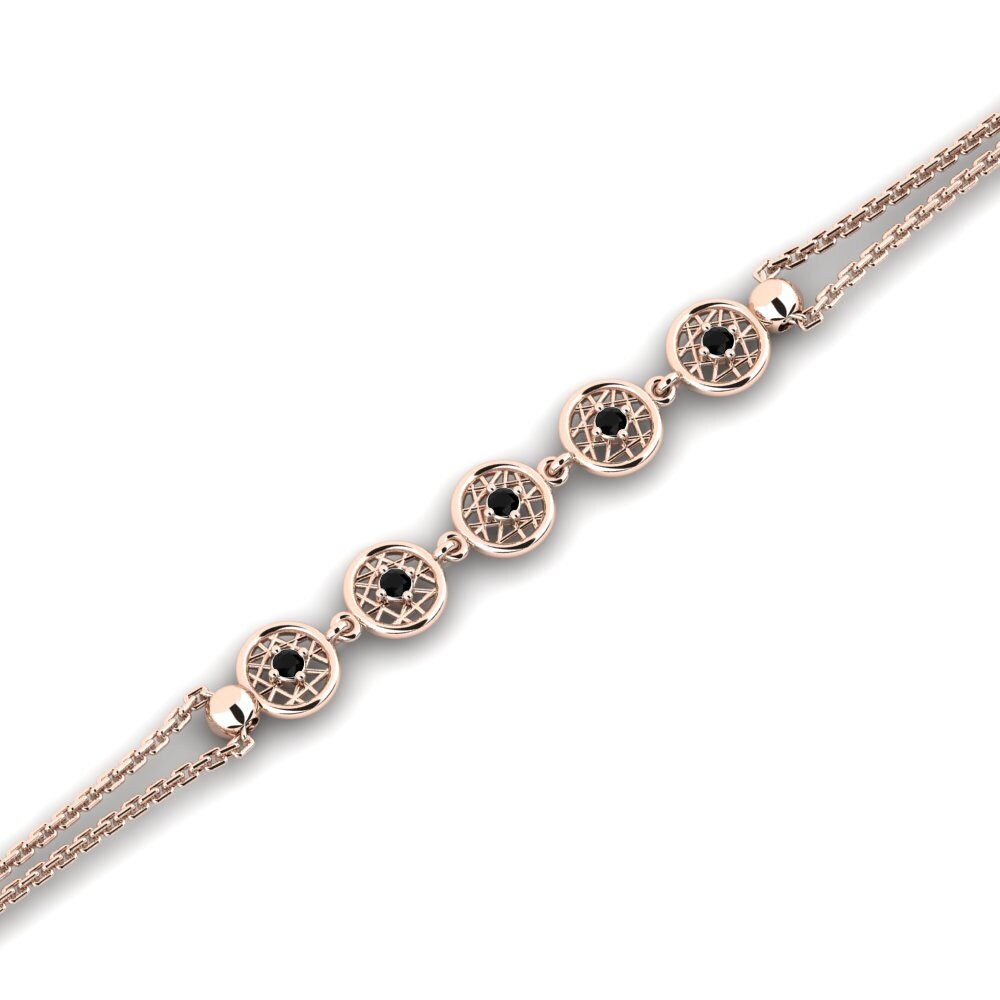 585 Červené zlato Černý diamant Dámský náramek Behra