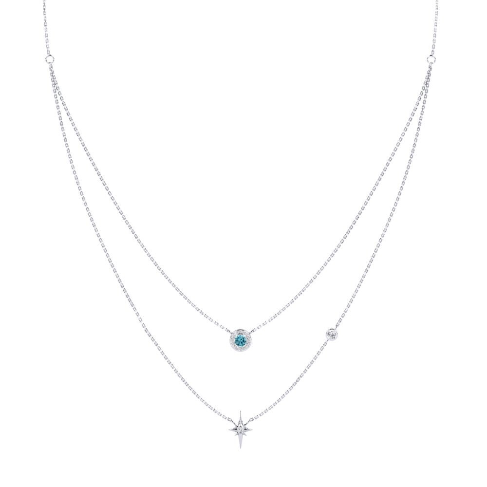Blue Zircon Women's Necklace Beid